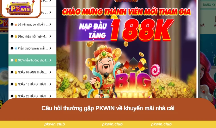 Câu hỏi thường gặp PKWIN về khuyến mãi nhà cái