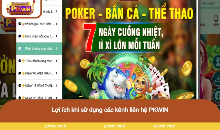 Lợi ích khi sử dụng các kênh liên hệ PKWIN