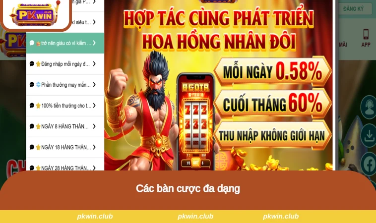 Các bàn cược đa dạng