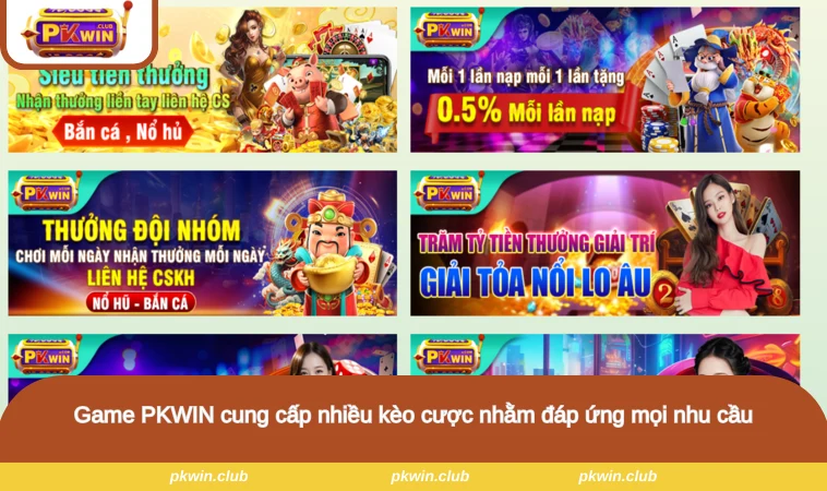 Game PKWIN cung cấp nhiều kèo cược nhằm đáp ứng mọi nhu cầu