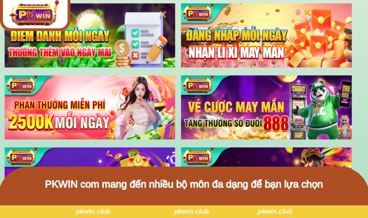 PKWIN com mang đến nhiều bộ môn đa dạng để bạn lựa chọn
