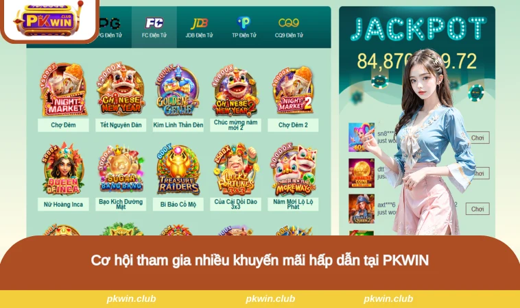 Cơ hội tham gia nhiều khuyến mãi hấp dẫn tại PKWIN